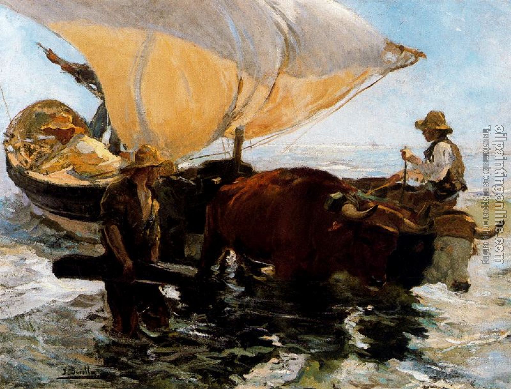 Joaquin Sorolla y Bastida - Study for The Comeback of the fisheries